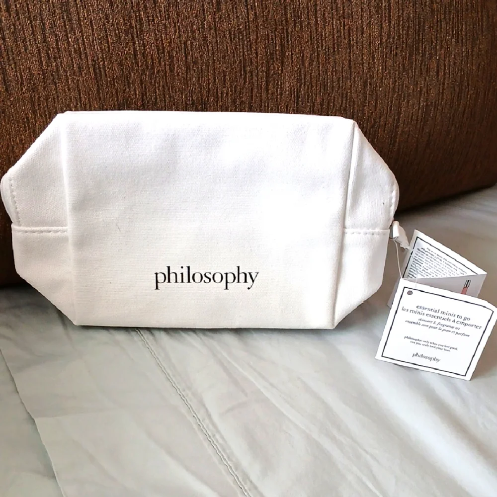 Philosophy White Toiletry Bag with Minimalist Design
